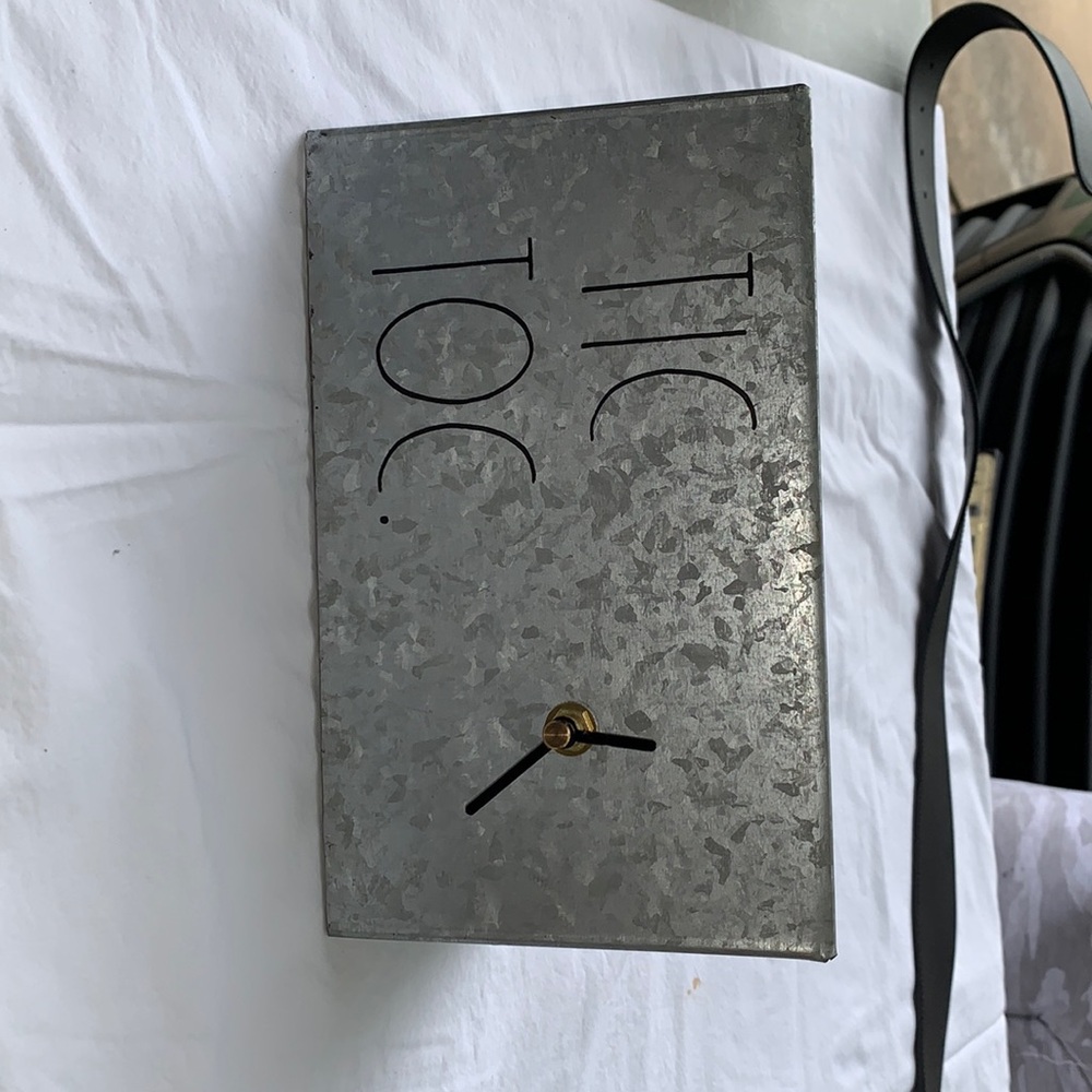 Metal Rae Dunn Table Clock